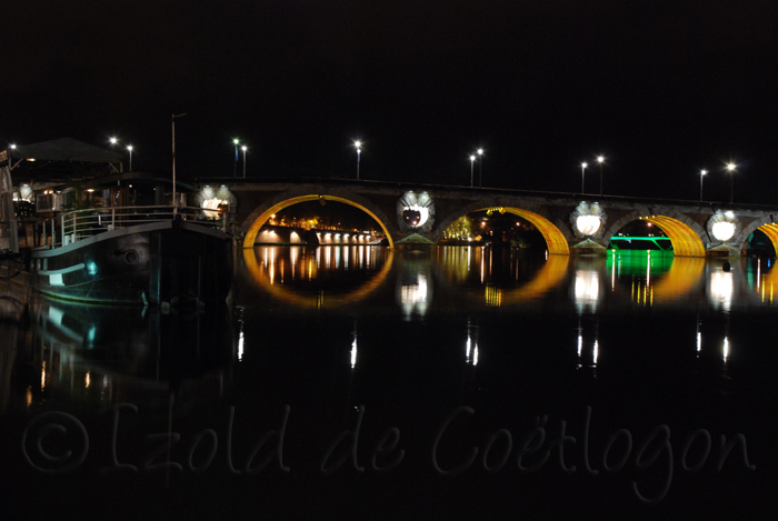 photo du pont Neuf avec péniche, Toulouse