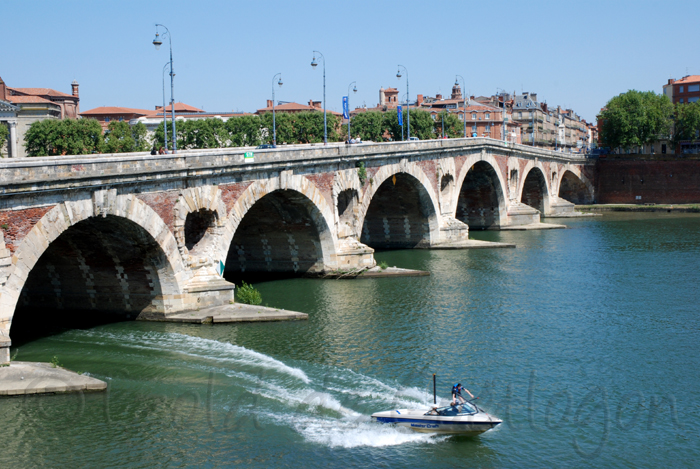 photo de ski nautique sur la Garonne, Toulouse